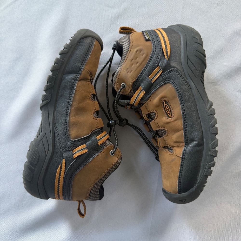 Keen Kids Targhee Waterproof Hiking Boots Brown Black Winter Size 3Y 1019834